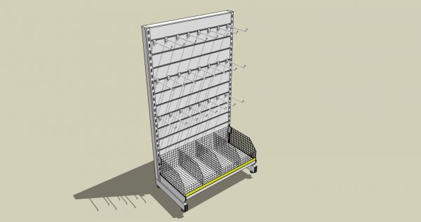 GÔNDOLA COM PAINEL CANALETADO